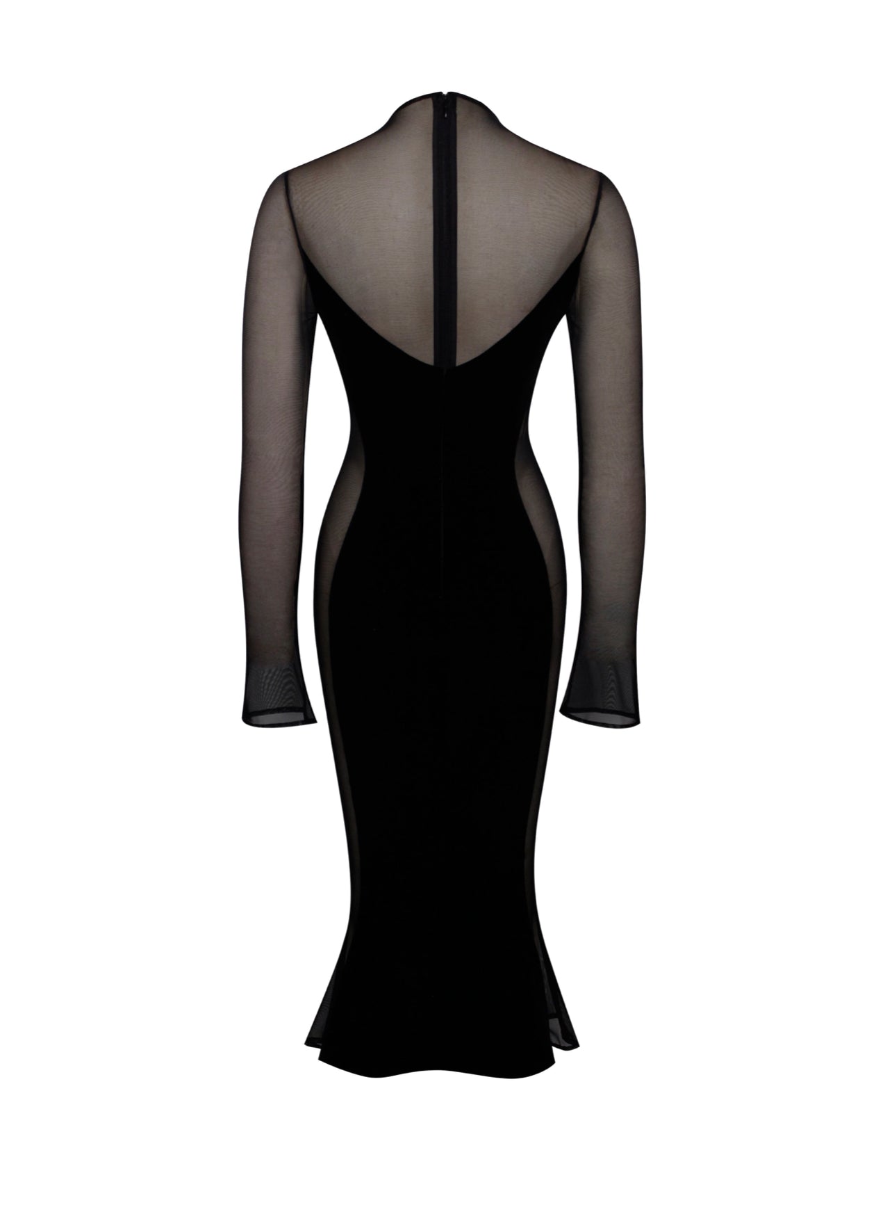 PRE-ORDER Sulara Velvet Cut Out Mesh Midi Gown