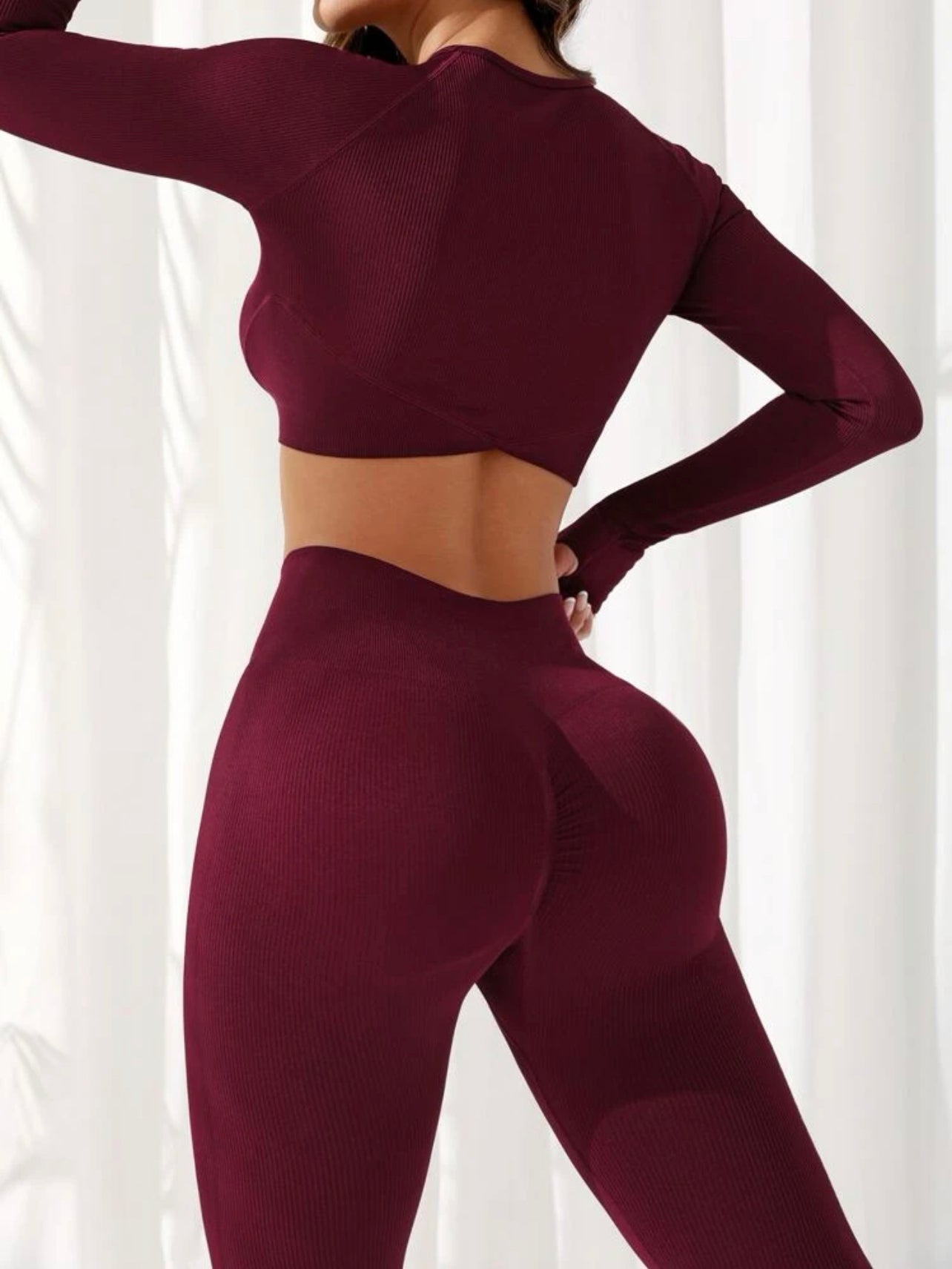 Zoraya 2 Piece Seamless Athletic Set x Dark Wine