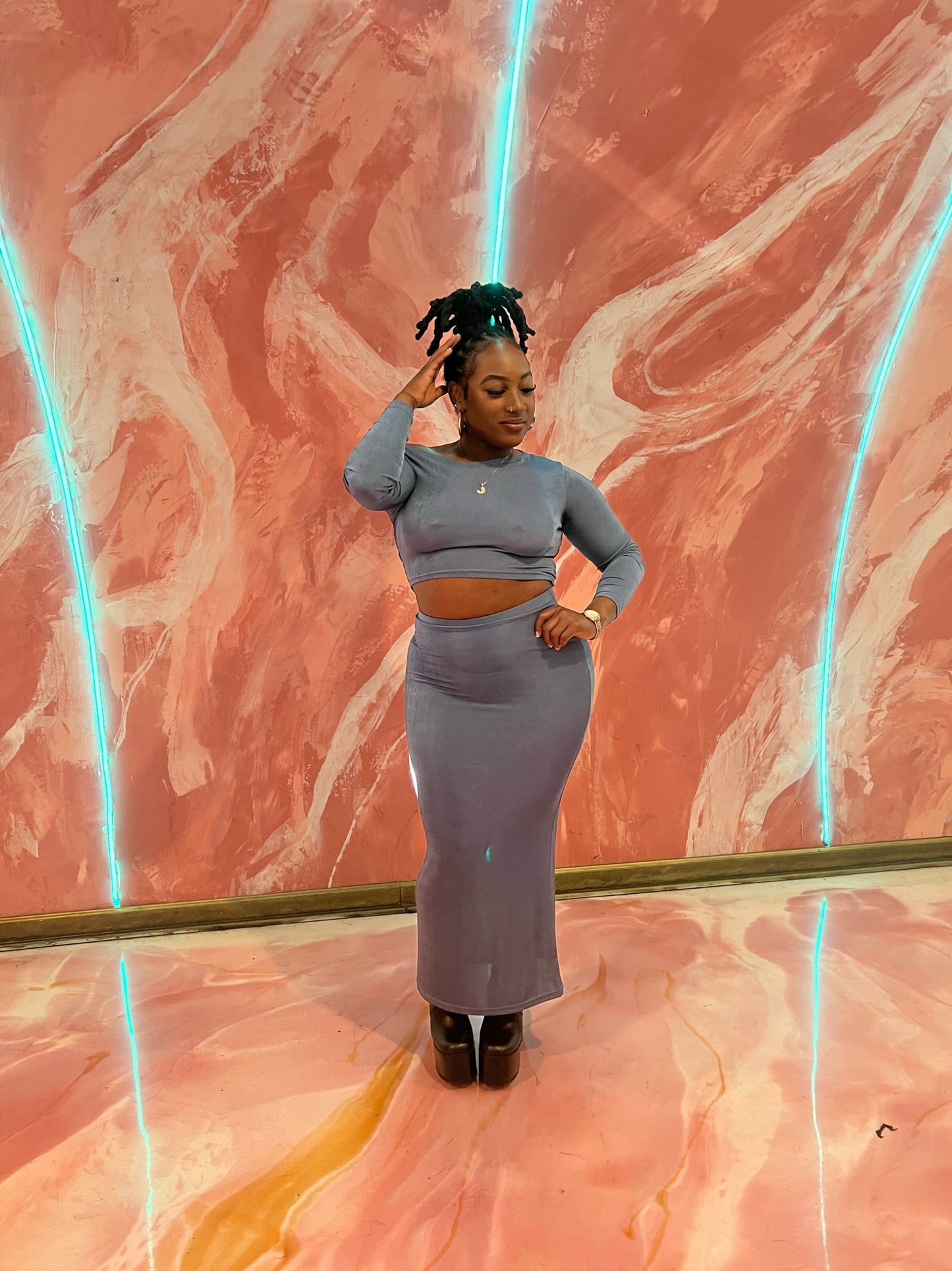 Juniper Skirt Set X Dusty Blue