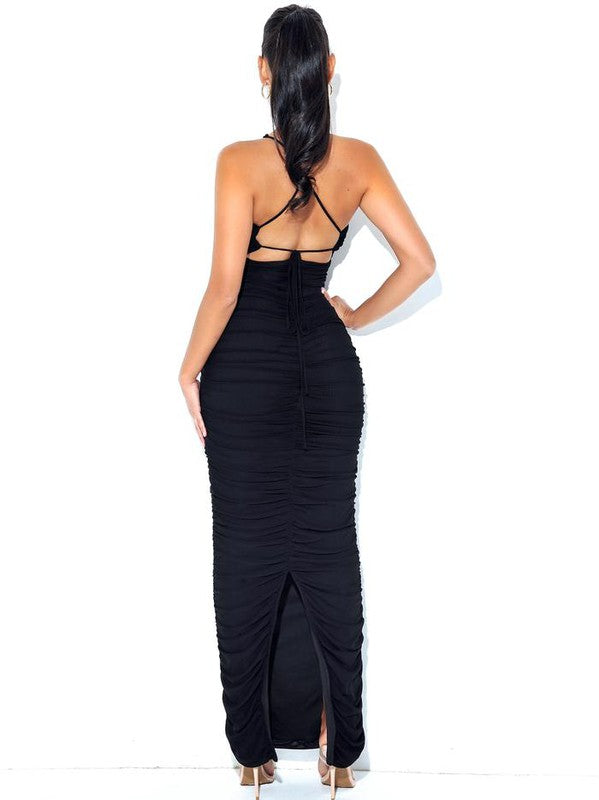 Vicki Crossover Gown x Black