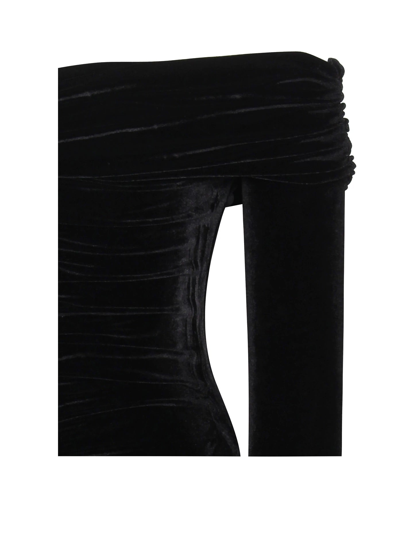 PRE-ORDER Gloria Off Shoulder Velvet Long Sleeve Bodycon Dress x Black