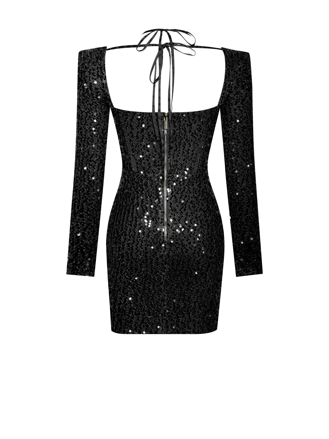 PRE-ORDER Claudia Long Sleeve Sequin Dress x Black