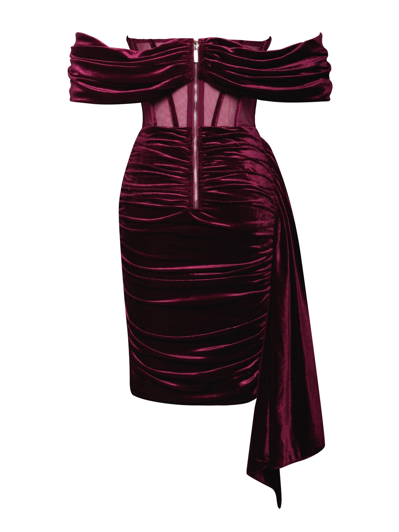 PRE-ORDER Valentina Velvet Corset Dress x Burgundy