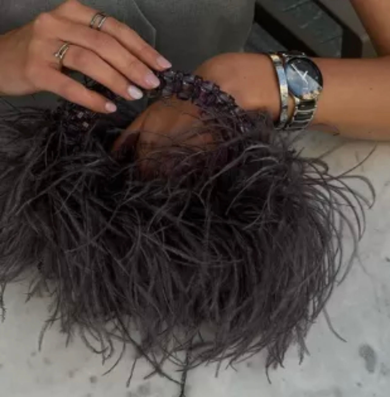 Madeline Feather Purse