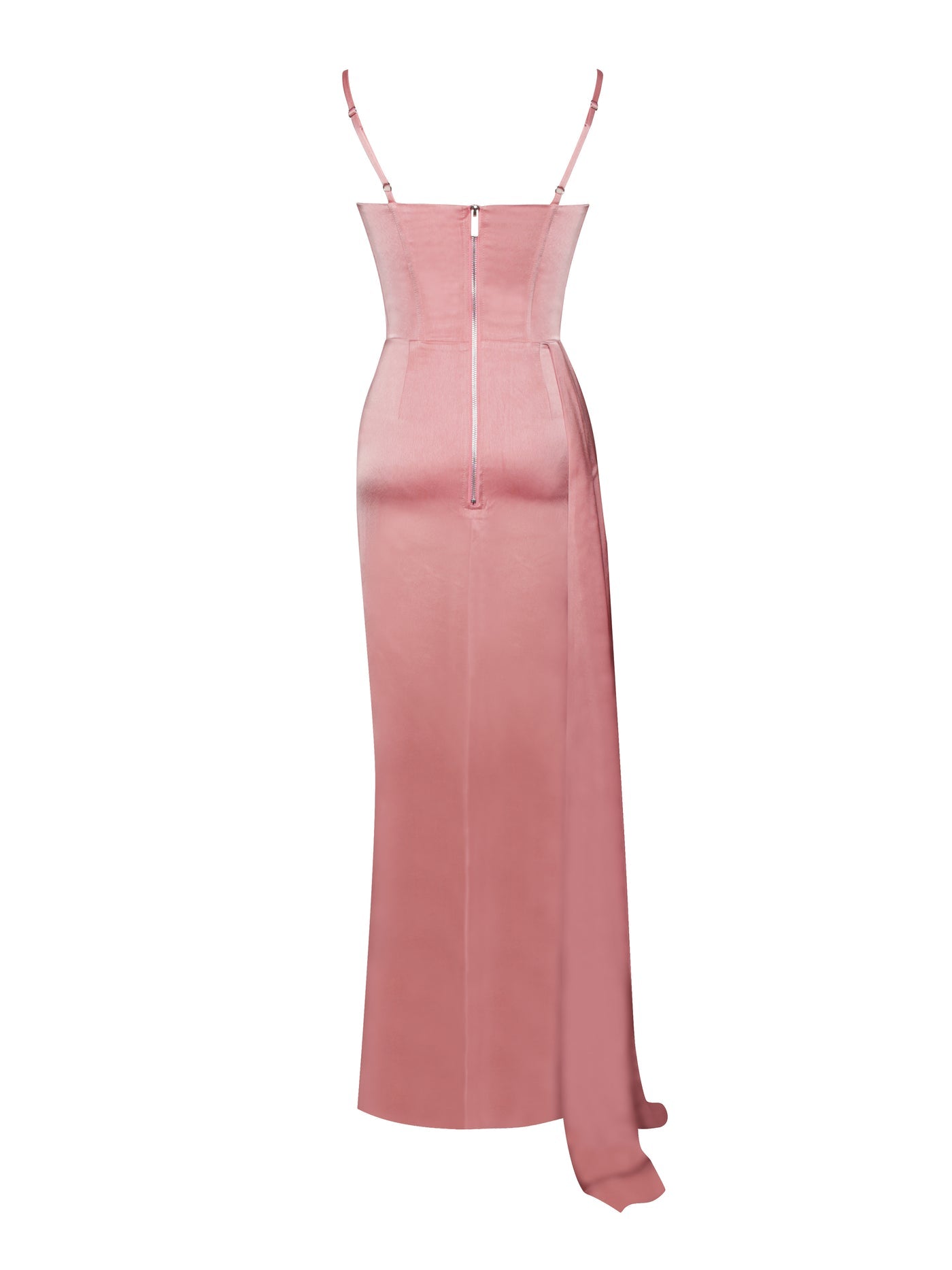PRE-ORDER Adele Satin High Slit Draping Corset Gown With Crystals x Green x Mint