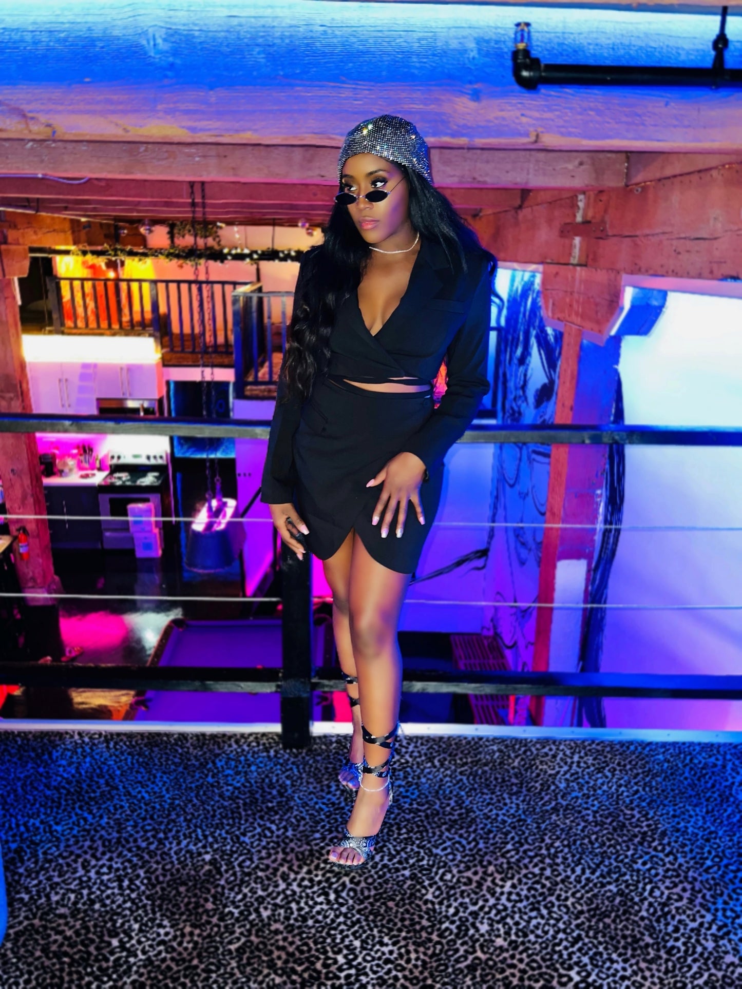 Camille Crossover Skirt Co-ORD x Black