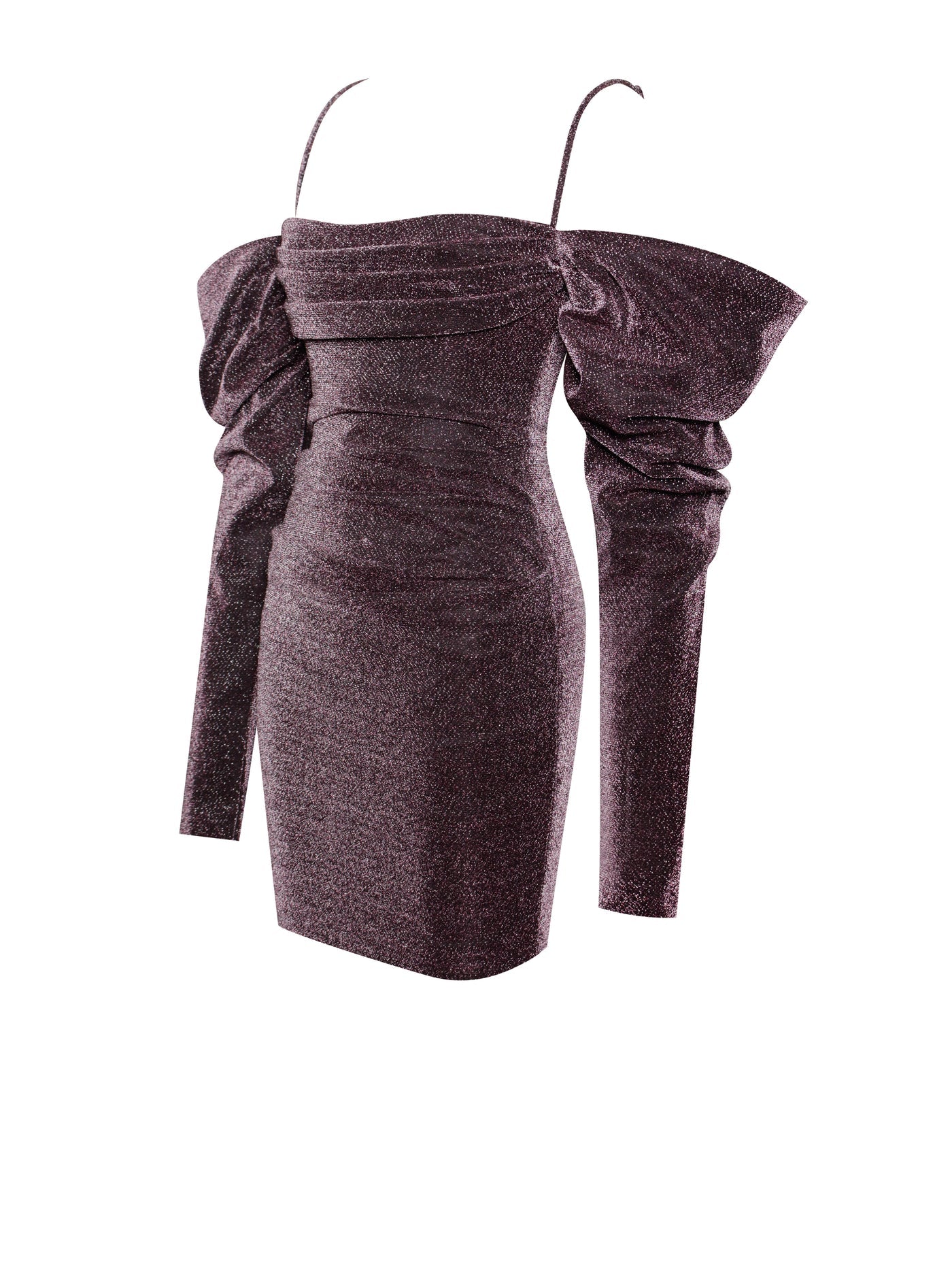 PRE-ORDER Soraya Metallic Puff Sleeve Dress X Rose Gold