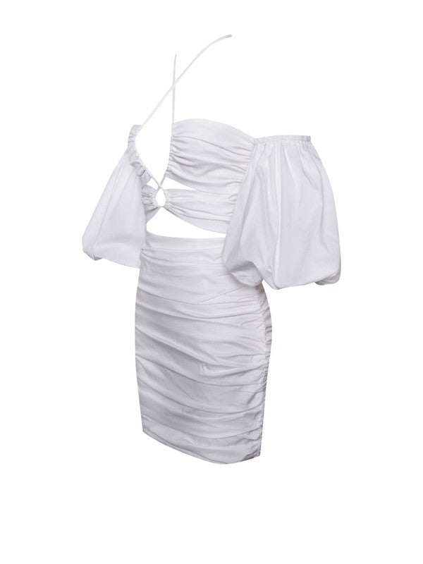 Valara Crossbody Dress x White