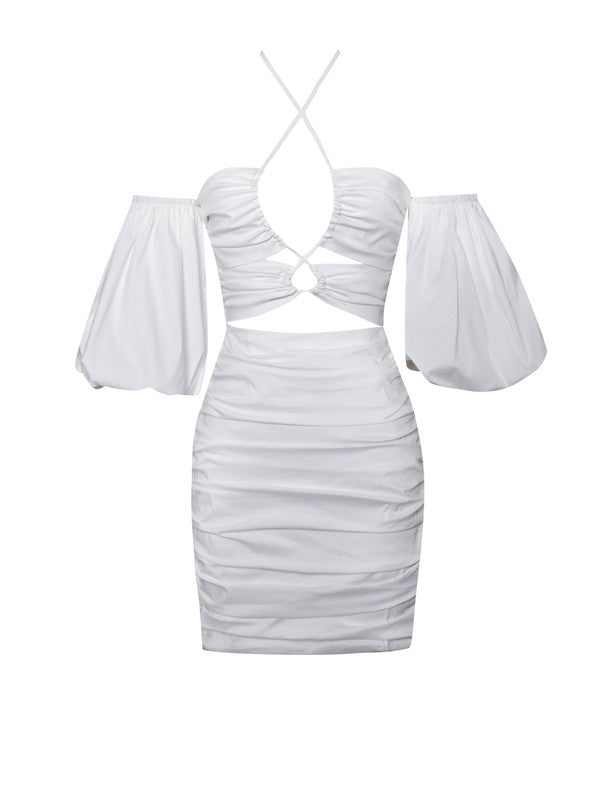Valara Crossbody Dress x White