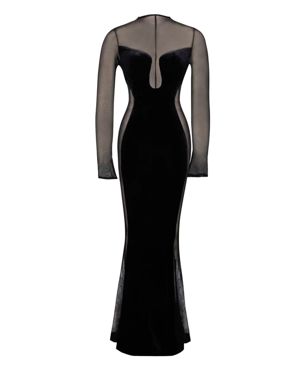 PRE-ORDER Sulani Velvet Cut Out Mesh Gown