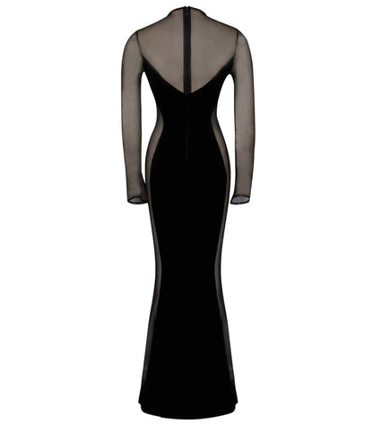 PRE-ORDER Sulani Velvet Cut Out Mesh Gown