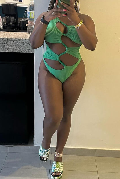 Clara Rope Twisted Bathing Suit x Green