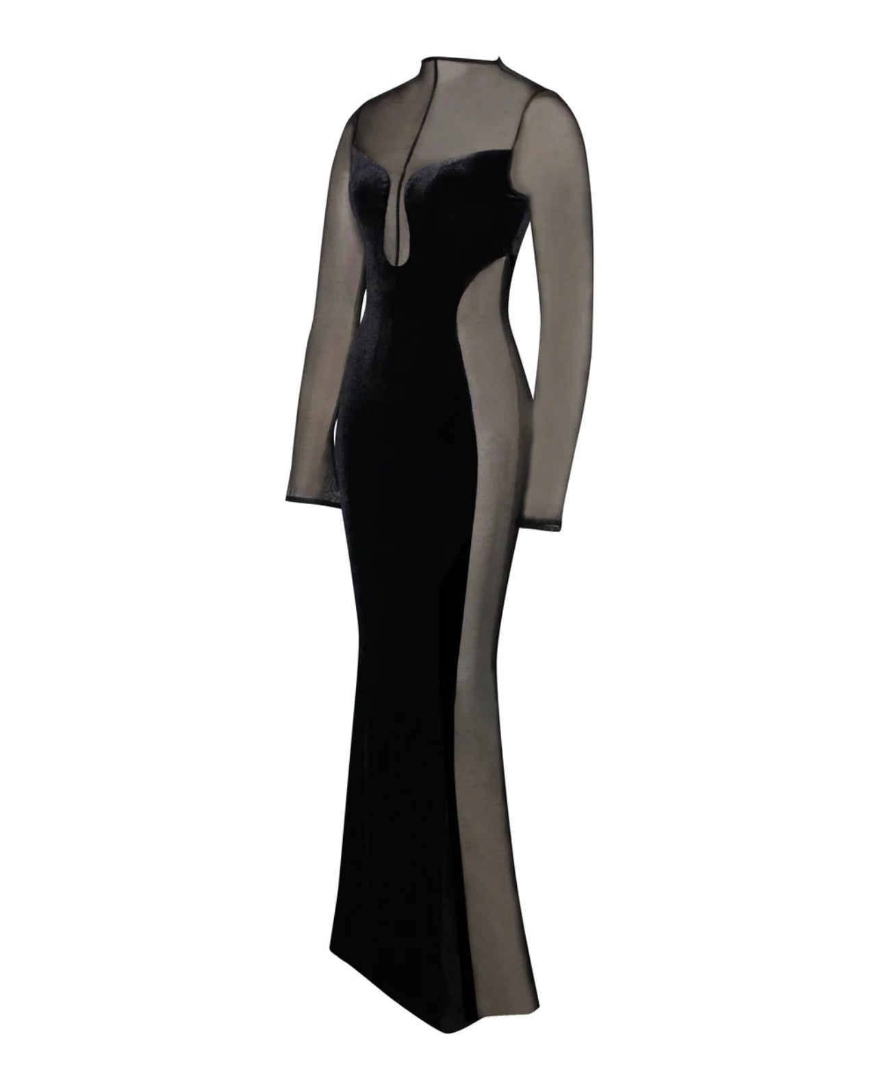 PRE-ORDER Sulani Velvet Cut Out Mesh Gown