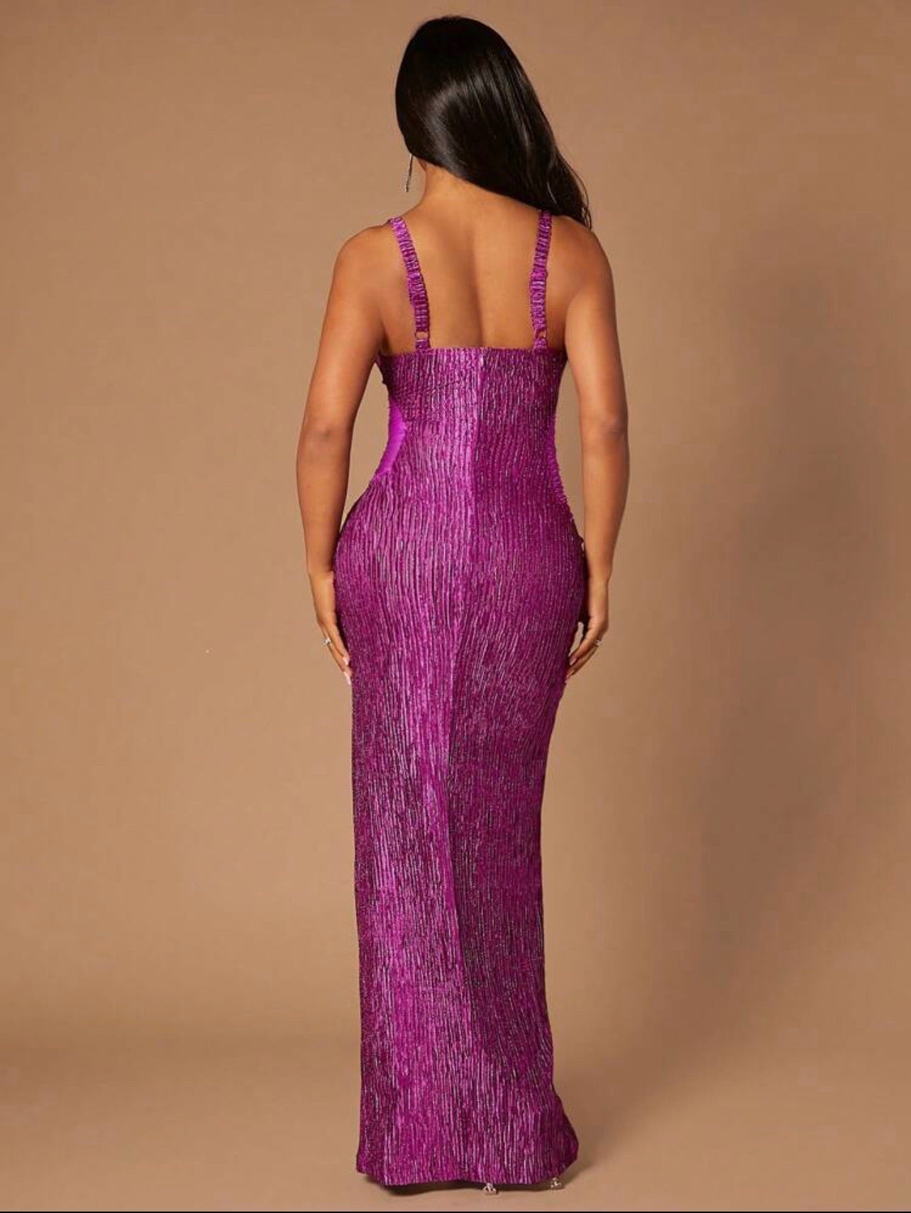 Rosa Split Thigh Lace Cami Dress x Magenta