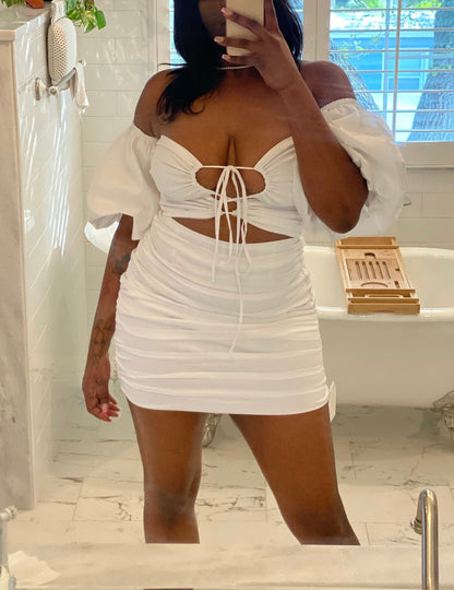 Valara Crossbody Dress x White