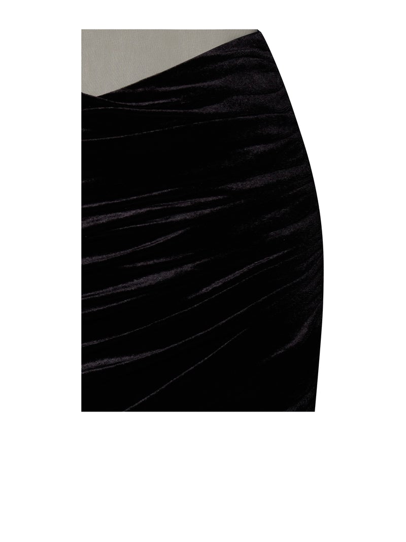 PRE-ORDER Angelika Velvet Sheer Cutout Dress x Noir