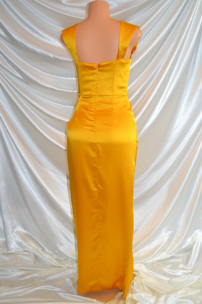 Belle Satin Corset Gown x Gold
