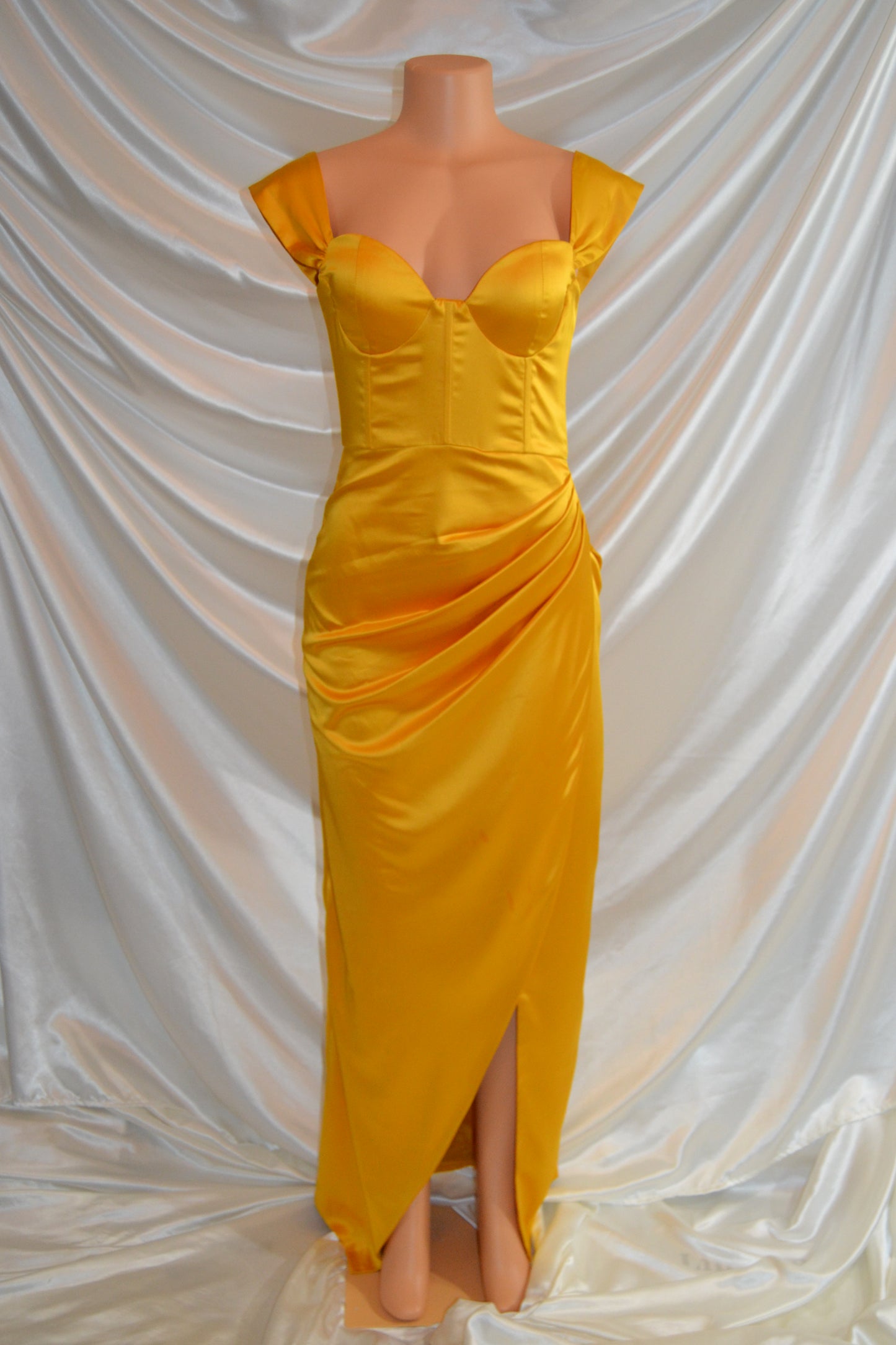 Belle Satin Corset Gown x Gold
