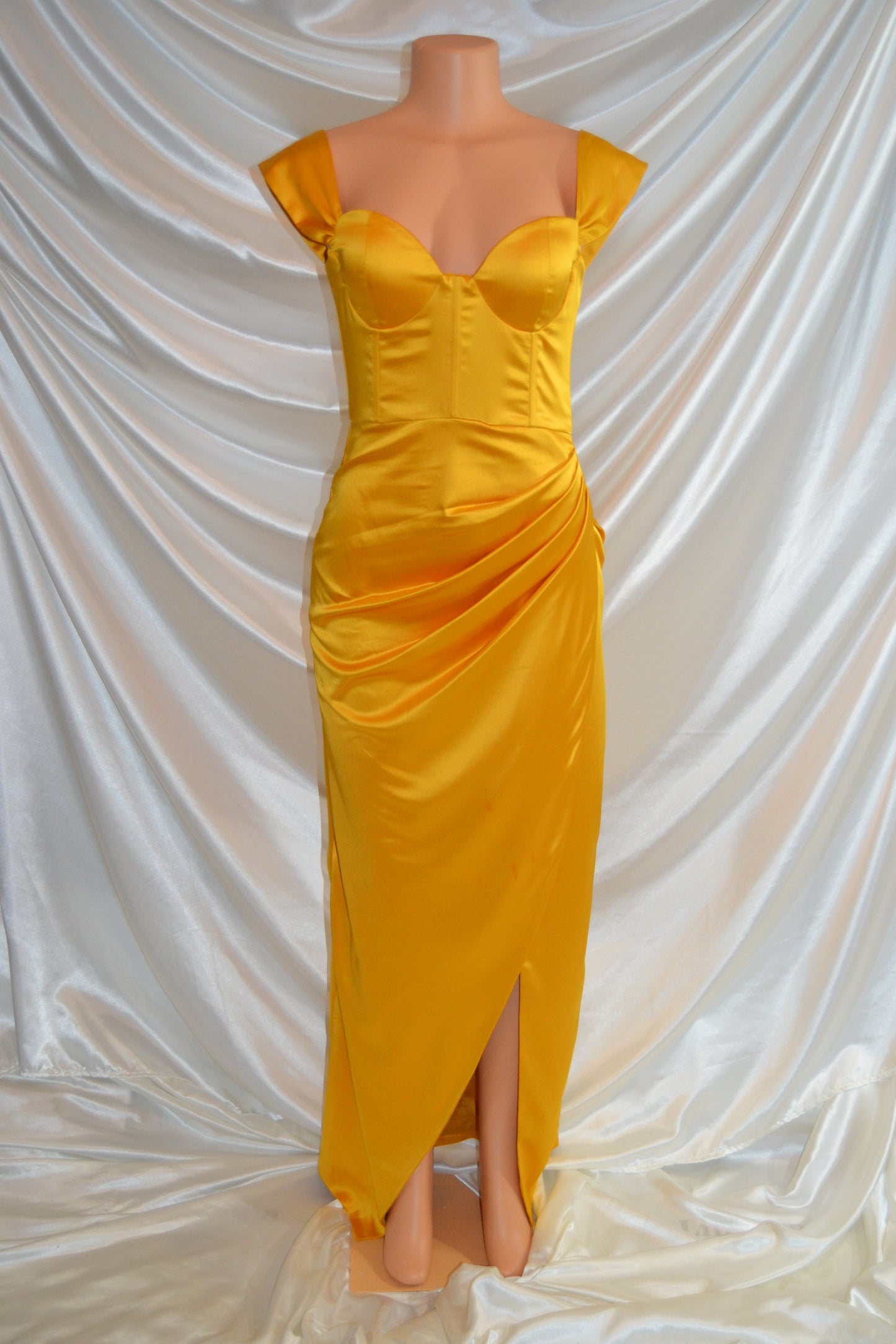 Belle Satin Corset Gown x Gold