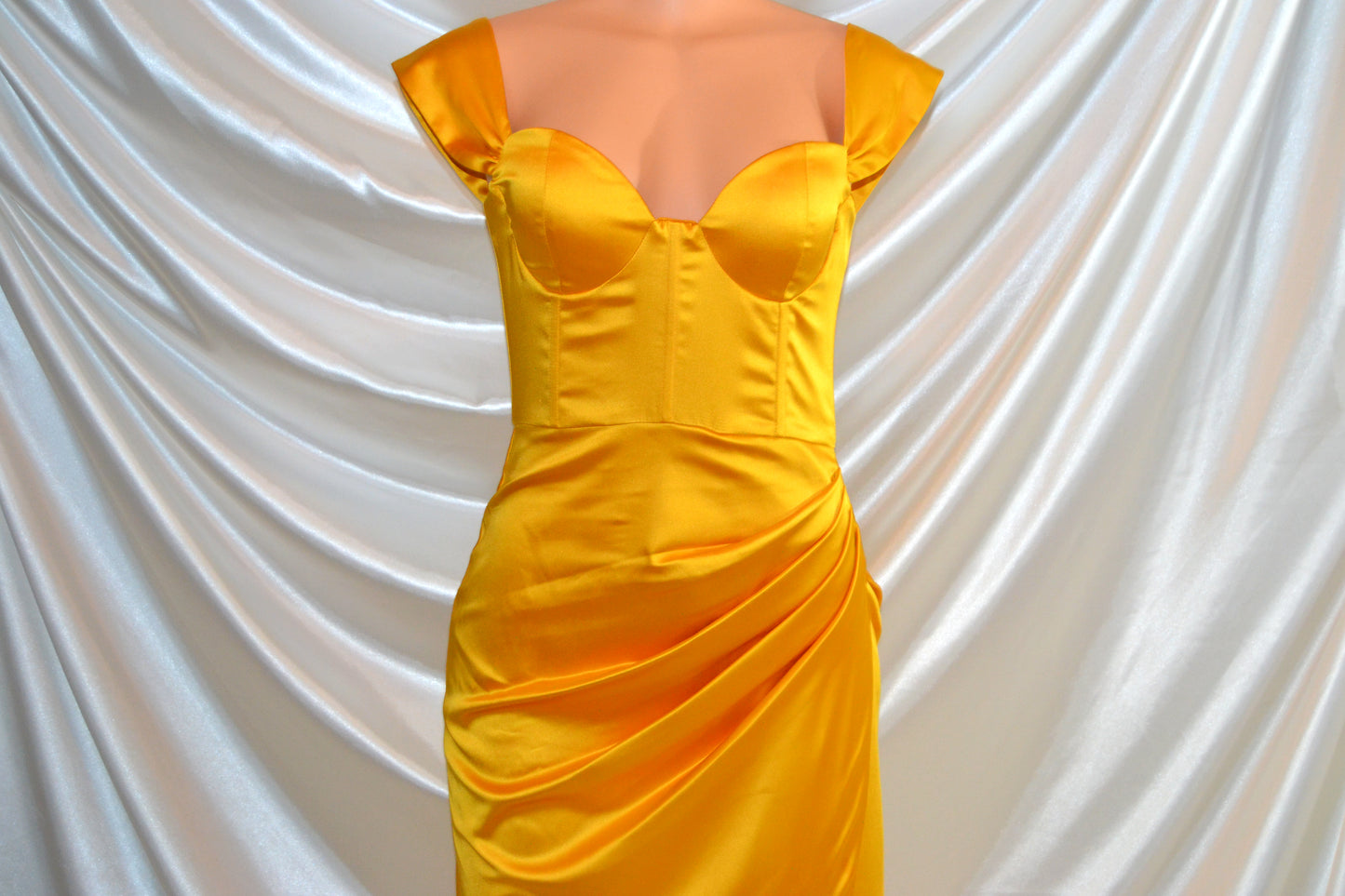 Belle Satin Corset Gown x Gold
