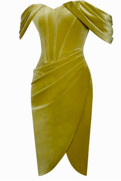 Pre-order Gabriella Velvet Dress x Gold
