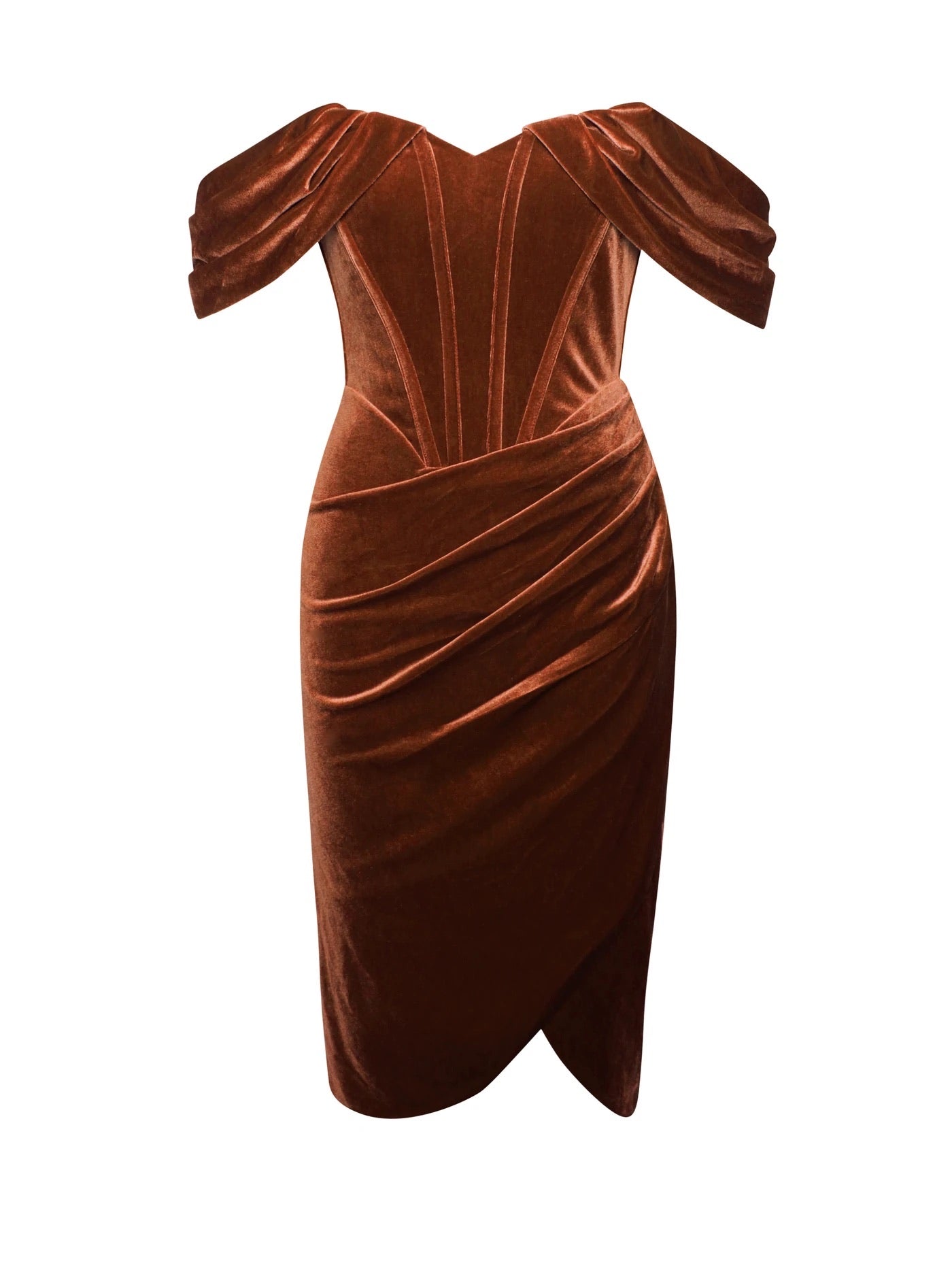 Gabriela Velvet Dress x Burnt Orange