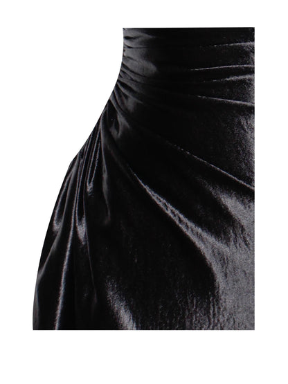 PRE-ORDER Celia Satin Side Slit Dress x Black
