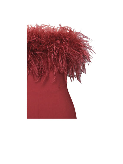 PRE-ORDER Juliana Feather Jumpsuit x Burgundy