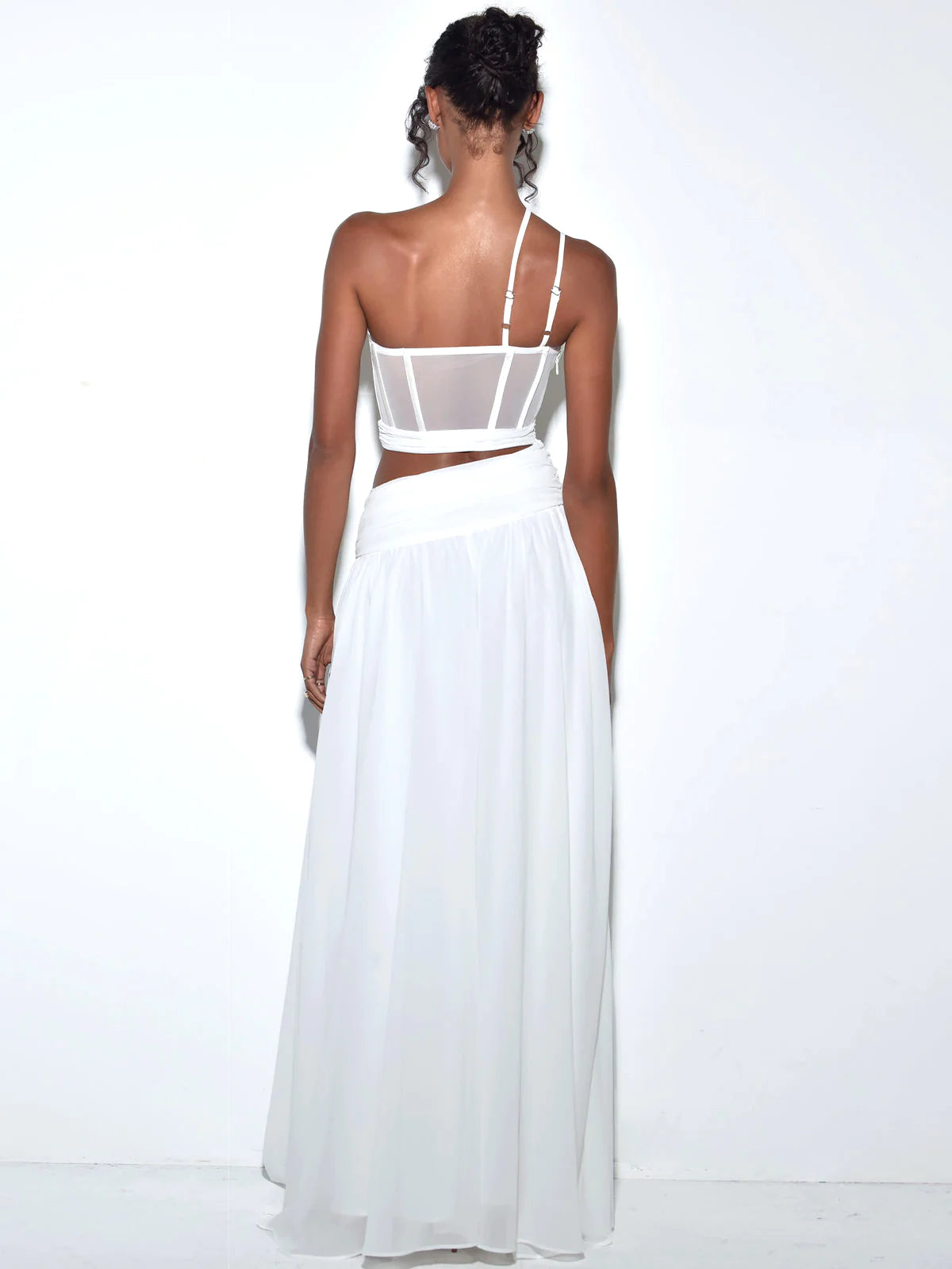 PRE-Order Athena One Shoulder Corset Gown x White