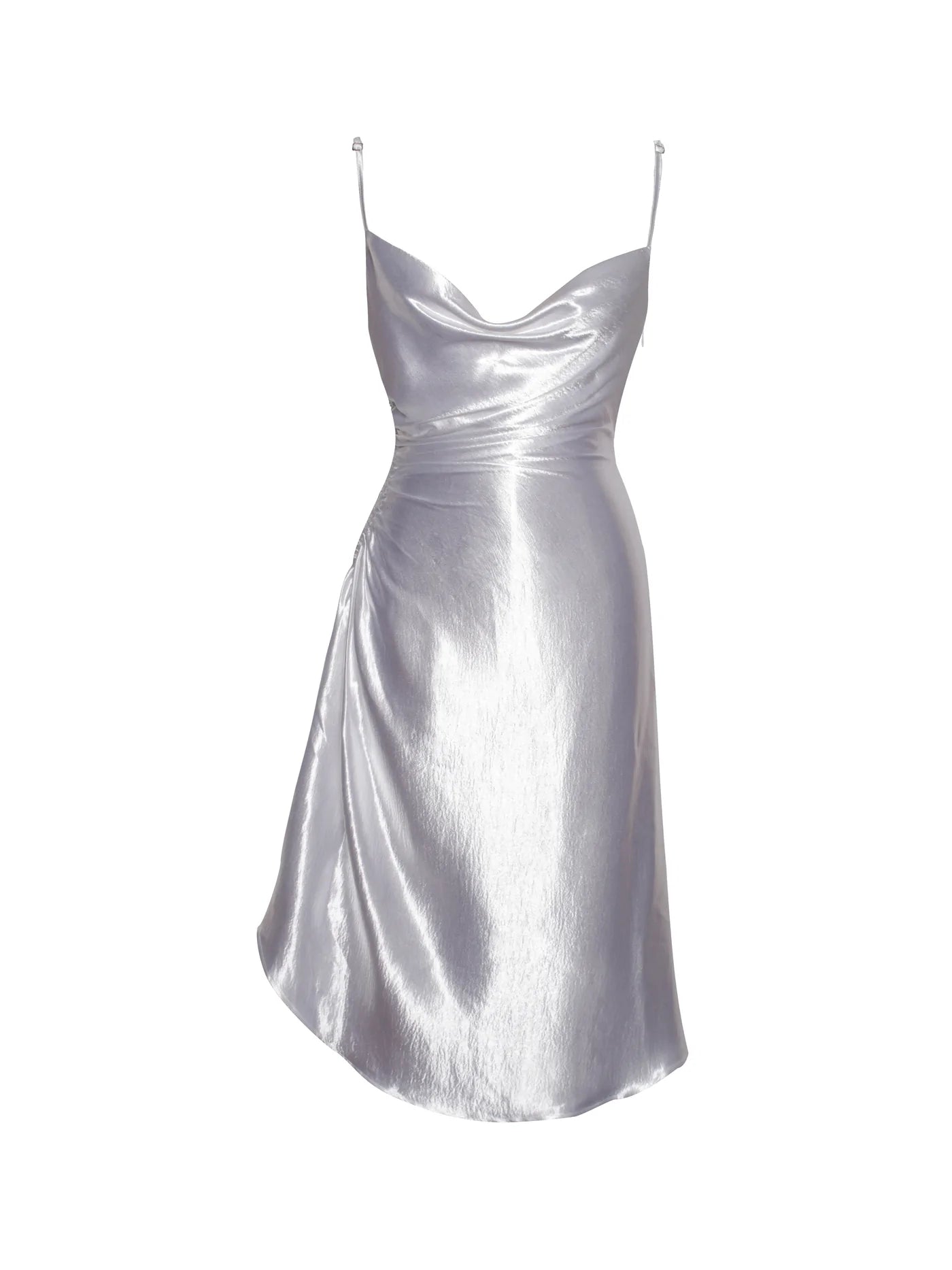 PRE-ORDER Celia Satin Side Slit Dress x Pearl
