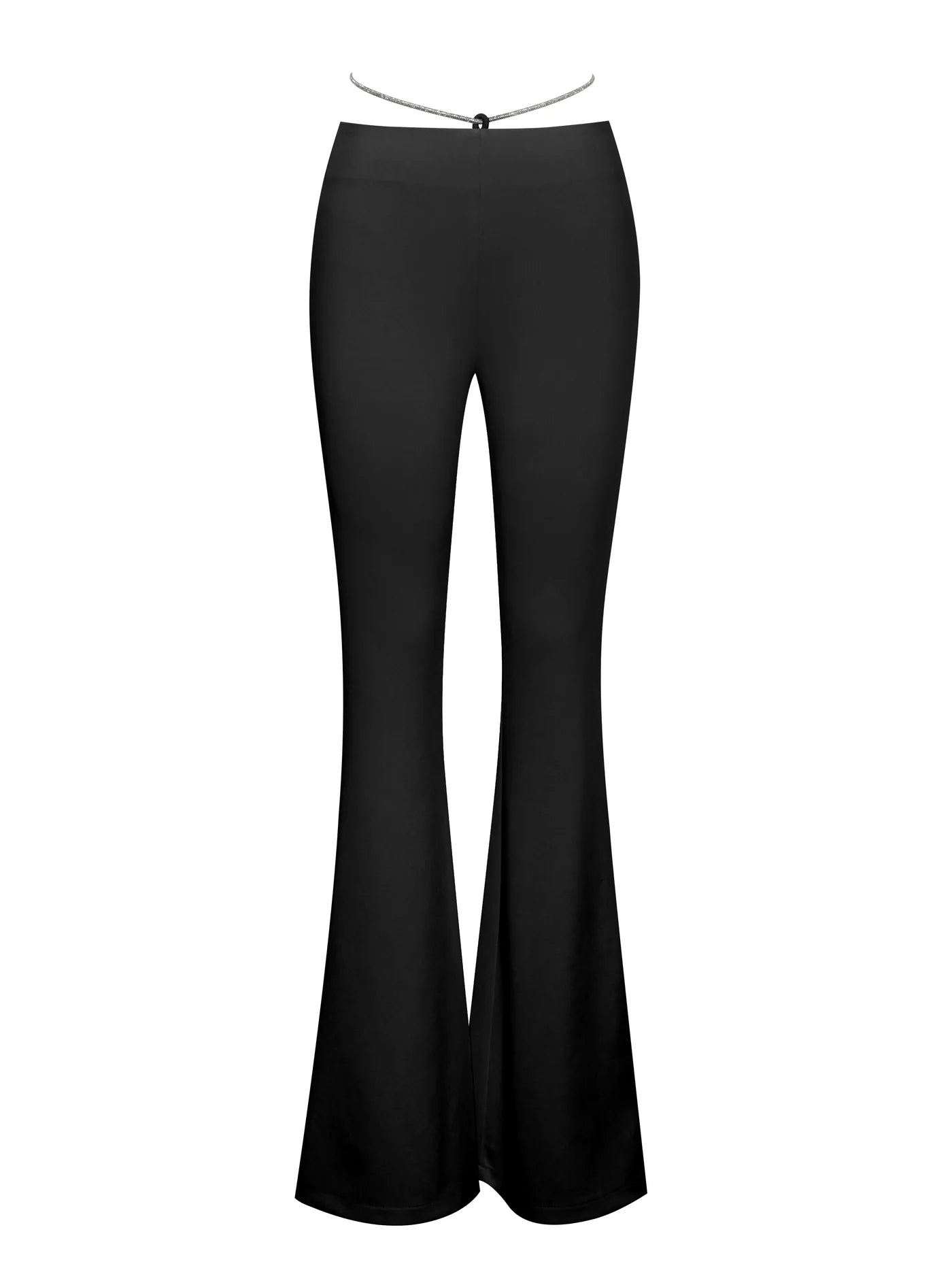 PRE-ORDERS Fulani Black Crystal Waist Strap Flare Pants
