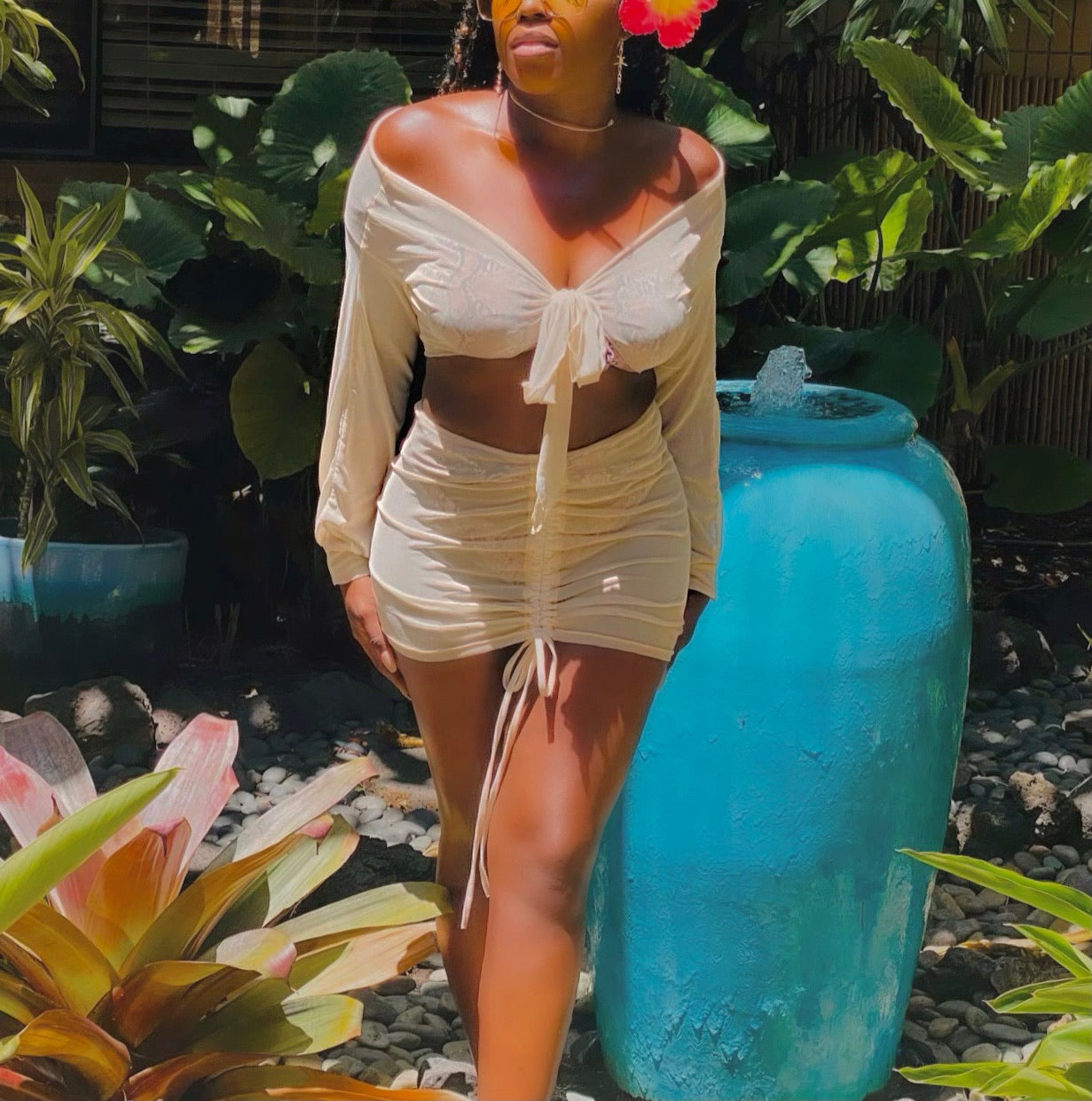 Camila 4 piece Swim Set x Cream