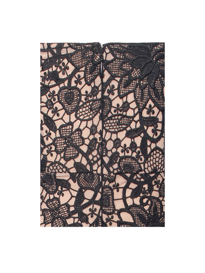 PRE-ORDER String Me Along Lace Fringed Strapless Dress x Black