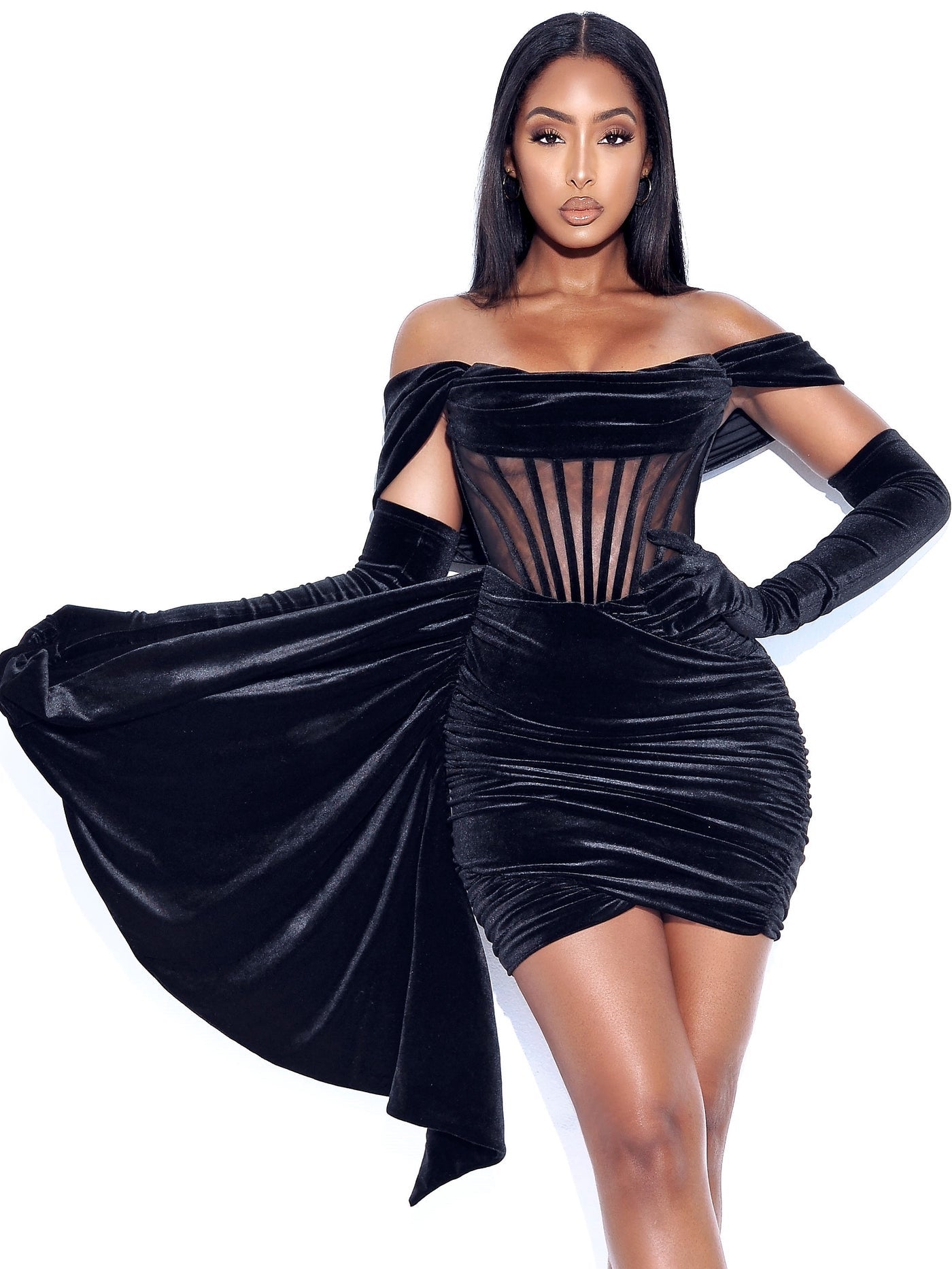 PRE-ORDER Valentina Corset Dress x Black