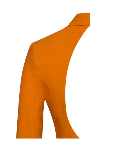 PRE-ORDER Isabella Feather Crystal Sleeve Backless Blazer Dress x Tangerine