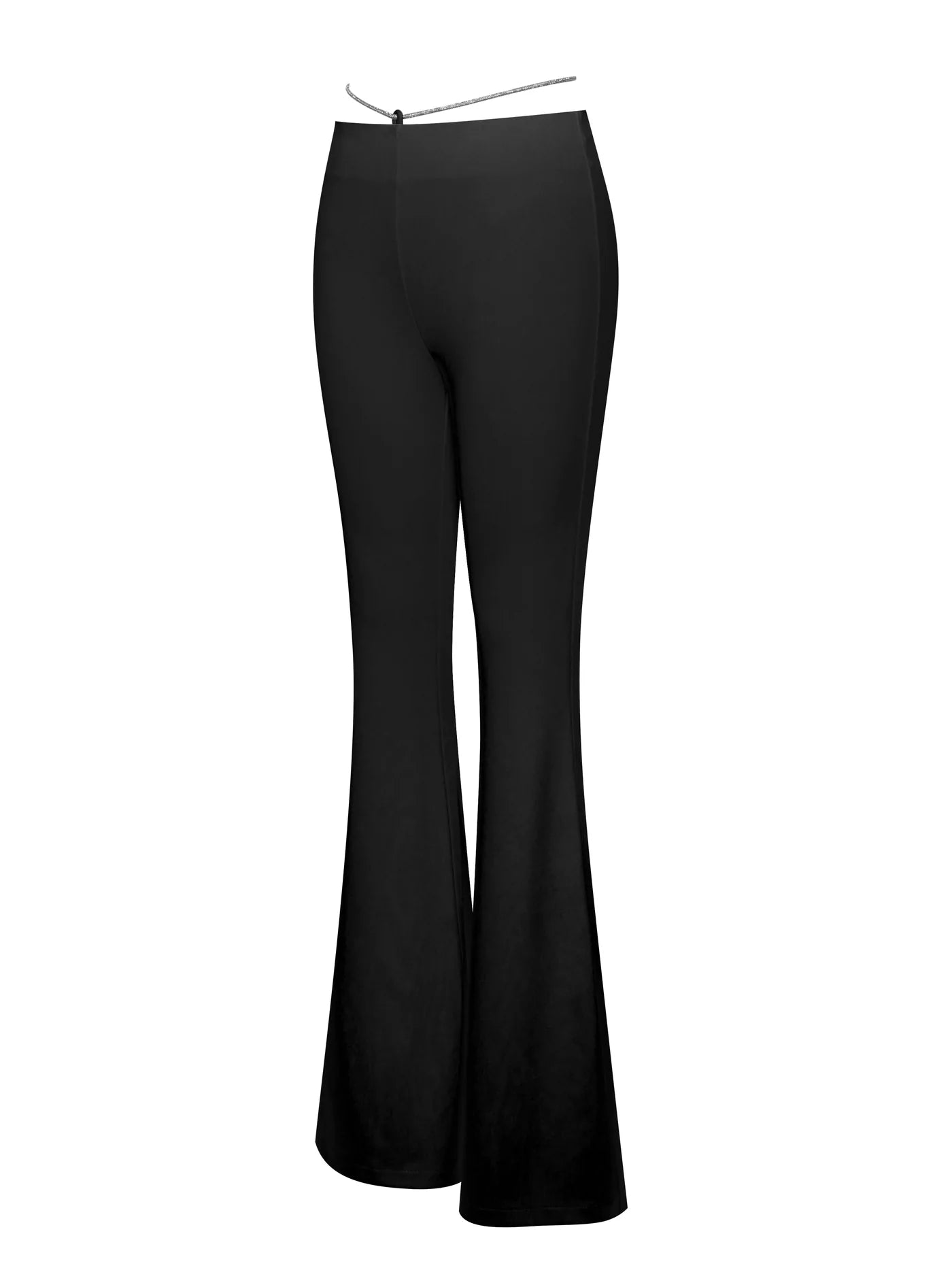 PRE-ORDERS Fulani Black Crystal Waist Strap Flare Pants