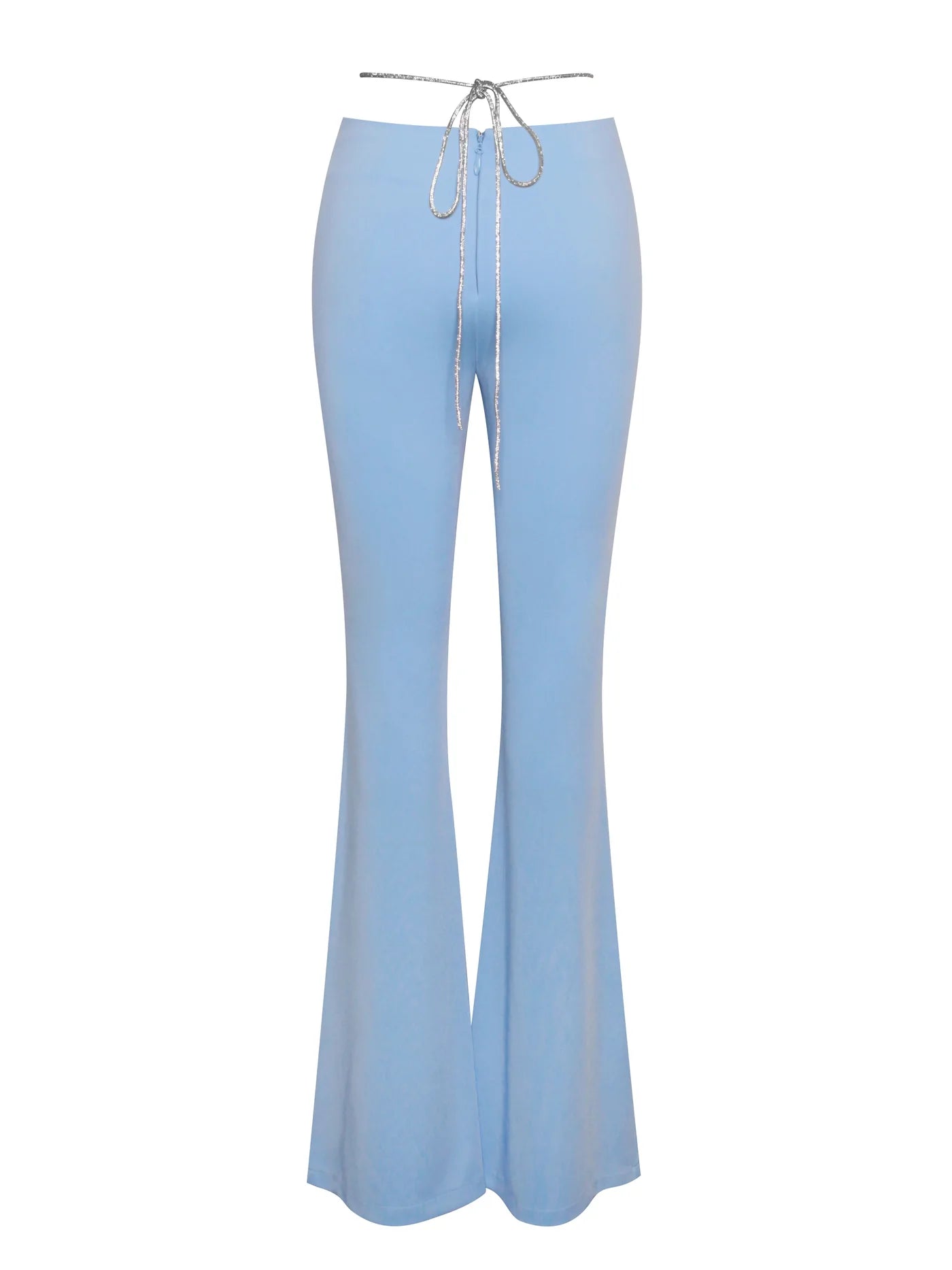 PRE-ORDERS Fulani Powder Blue Crystal Waist Strap Flare Pants