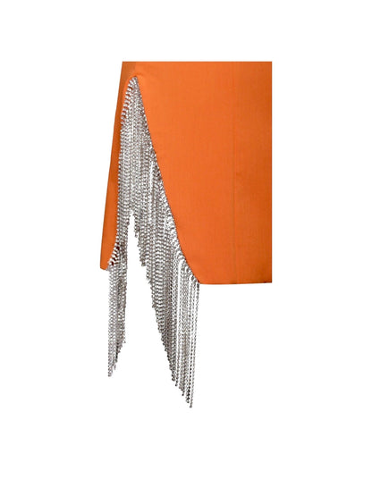 PRE-ORDERS Eliza Crystal Fringe Blazer Dress x Orange