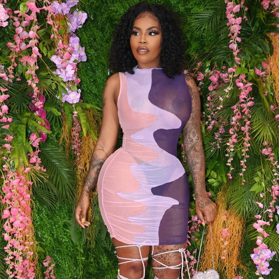 Lucia Triple Swirl Dress - Plum