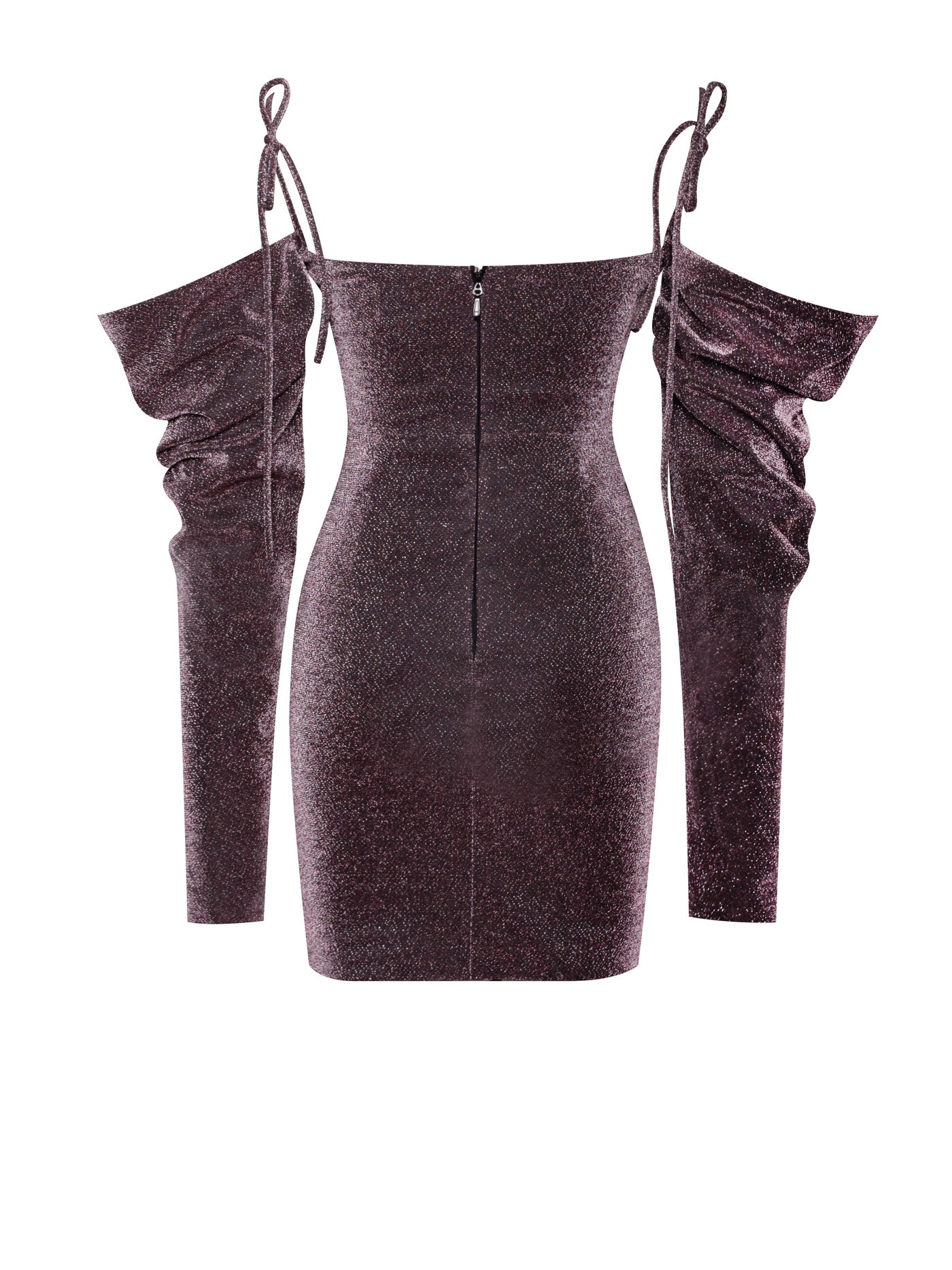 Soraya Metallic Puff Sleeve Dress X Rose Gold