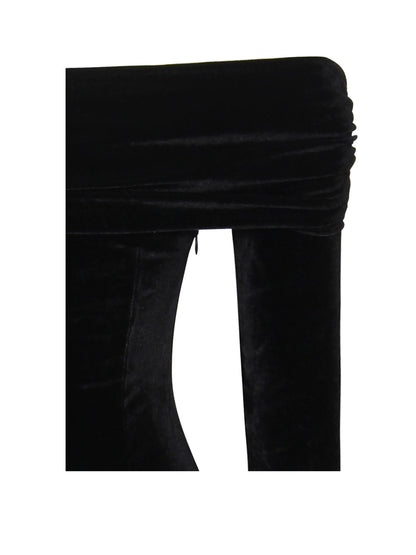 PRE-ORDER Gloria Off Shoulder Velvet Long Sleeve Bodycon Dress x Black