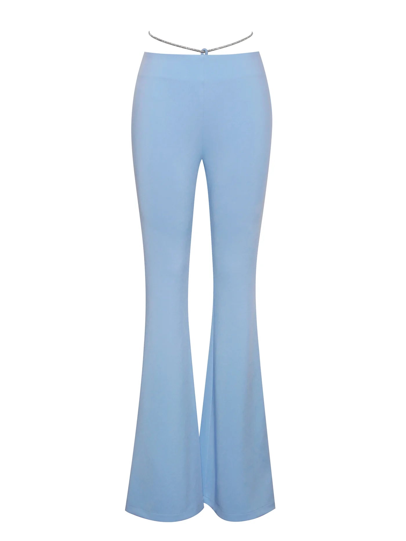 PRE-ORDERS Fulani Powder Blue Crystal Waist Strap Flare Pants