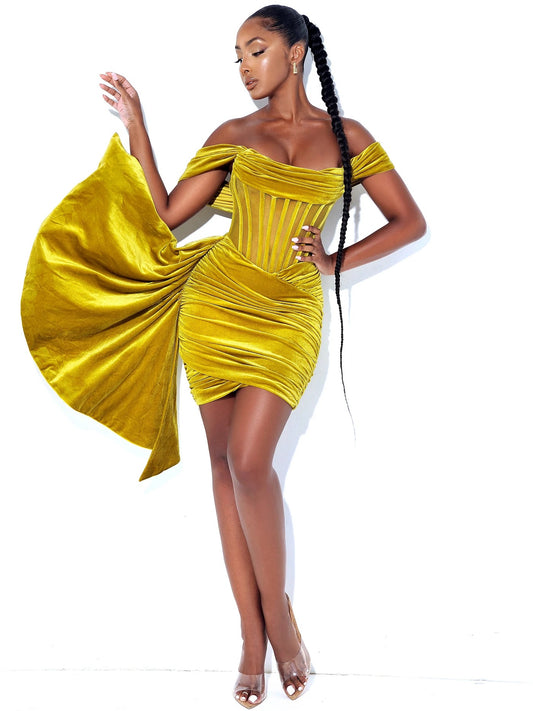 PRE-ORDER Valentina Corset Dress x Gold