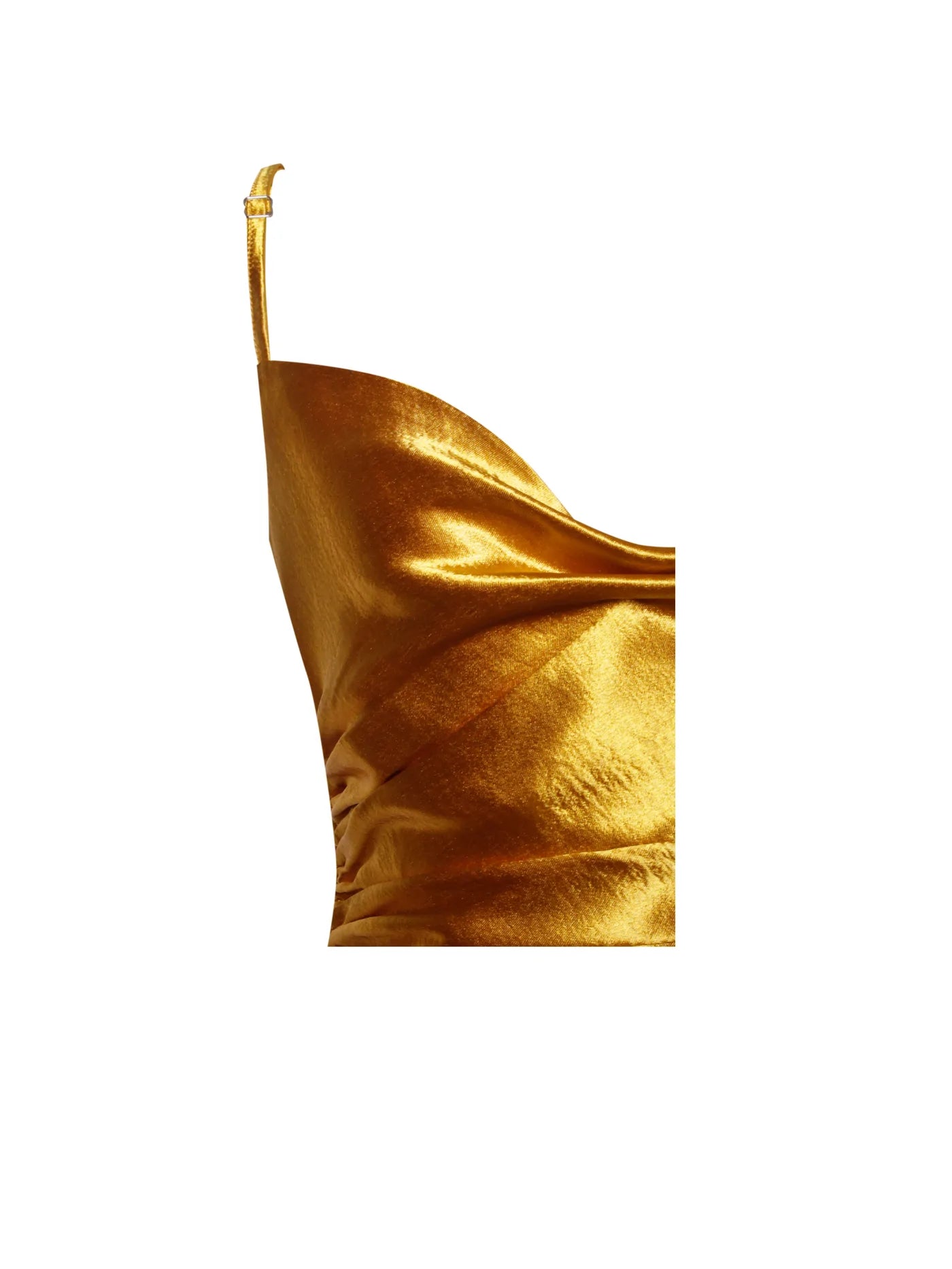PRE-ORDER Celia Satin Side Slit Dress x Gold