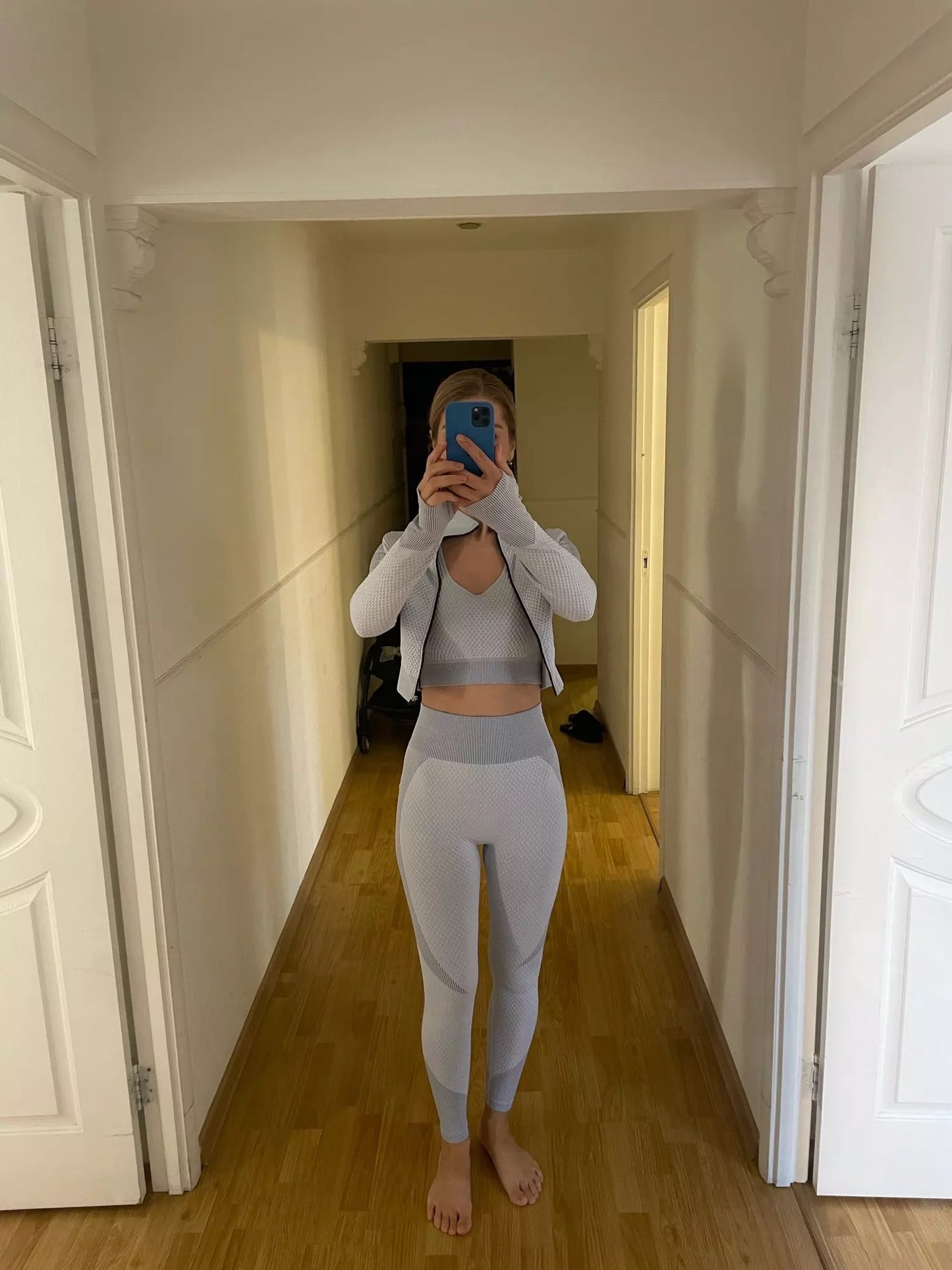 PRE-ORDER Trinity 3 Piece Seamless Fitness Set x Light Gray