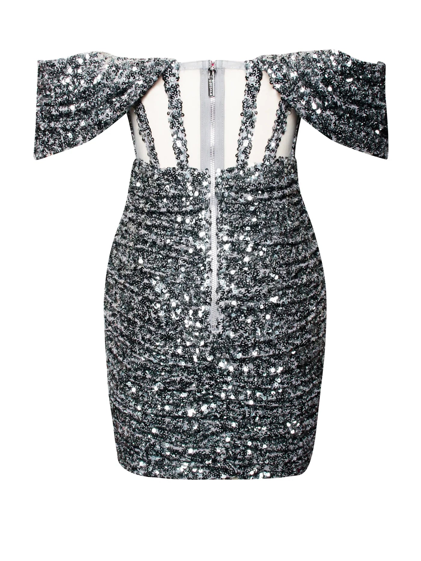 PRE-ORDER Crystalise Sequin Off Shoulder Corset Dress