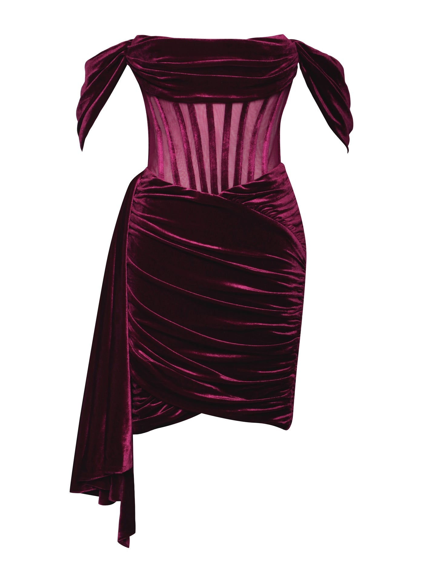 PRE-ORDER Valentina Velvet Corset Dress x Burgundy