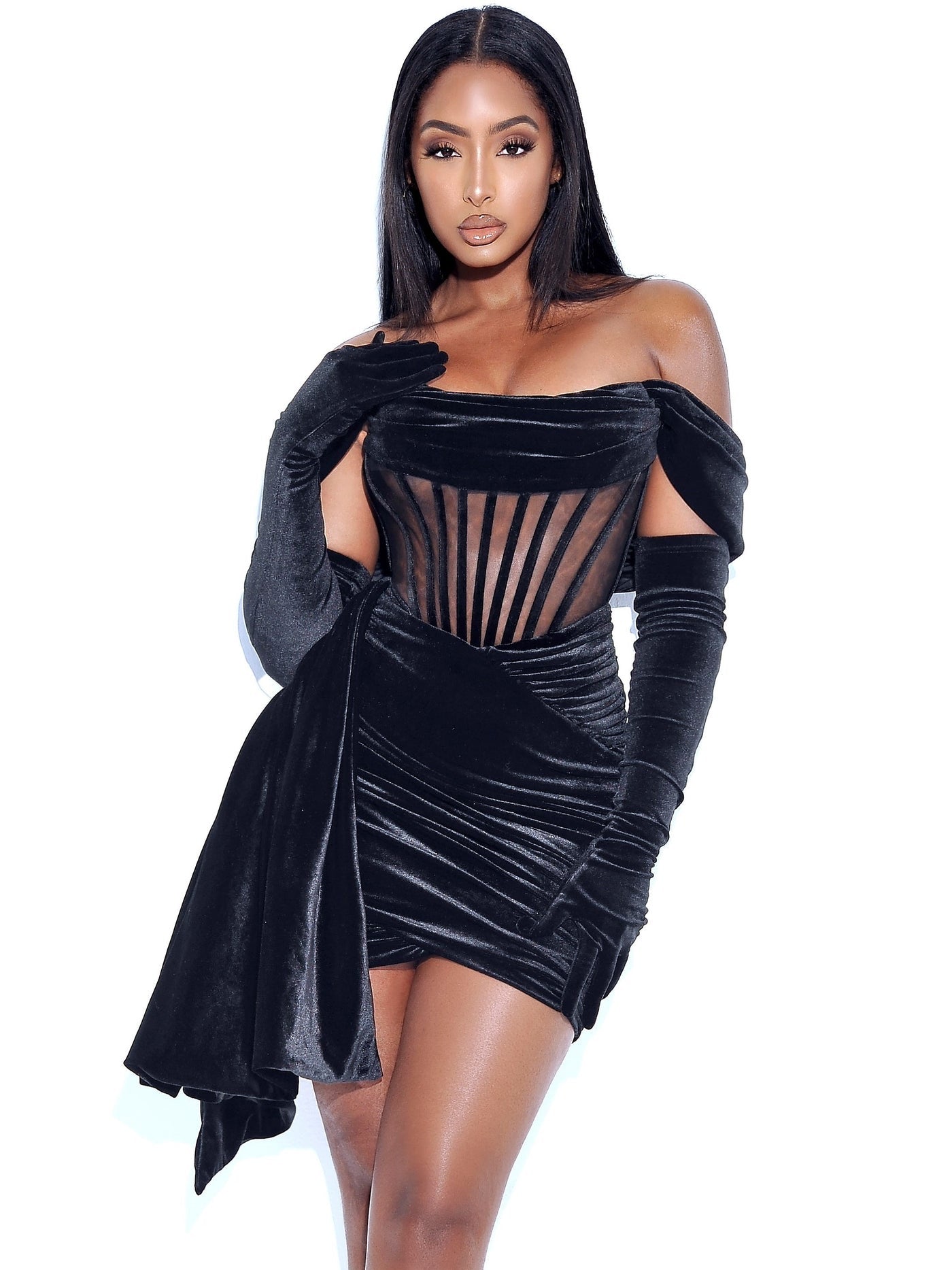PRE-ORDER Valentina Corset Dress x Black
