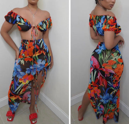 Malika Tropical Skirt Co-ord
