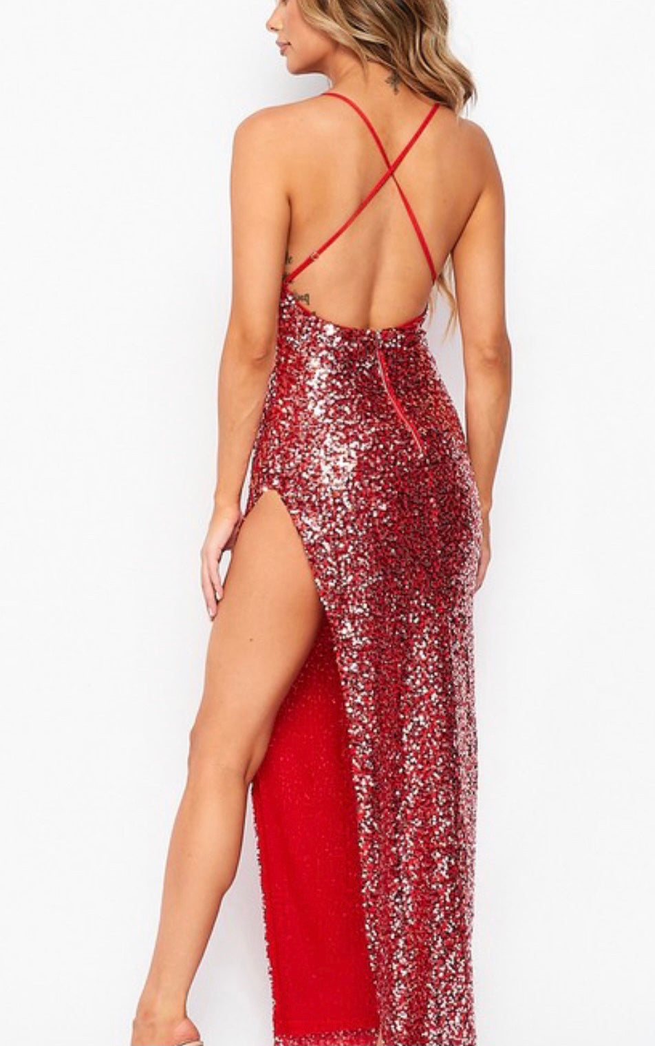 Diana Shimmer Gown x Red